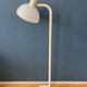 Vintage floor lamp in white metal with acrylic shade.