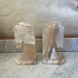 Pair of horse bookends in onyx