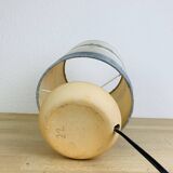 Fig lamp in sandstone and silk "fisherman" lampshade