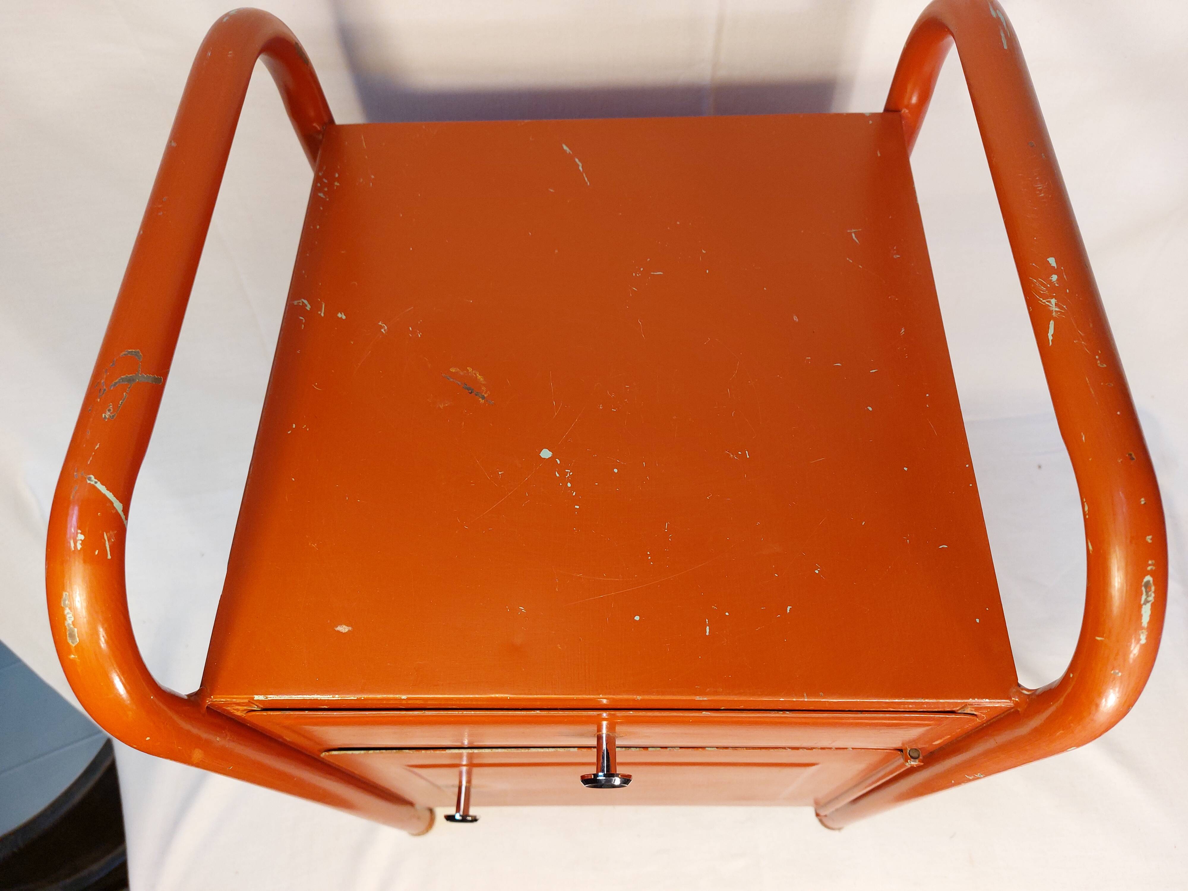 Vintage metal boarding school or hospital bedside