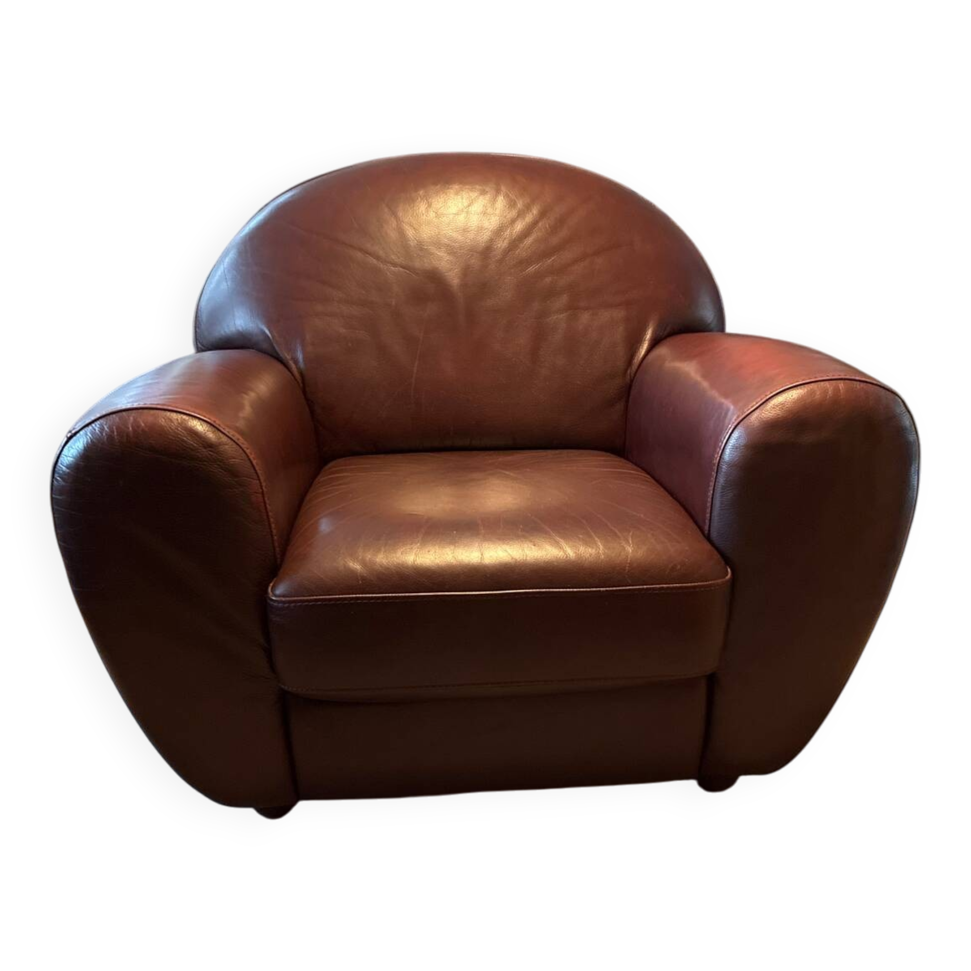 Fauteuil club en cuir steiner