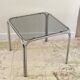 1970s coffee table glass and chrome steel