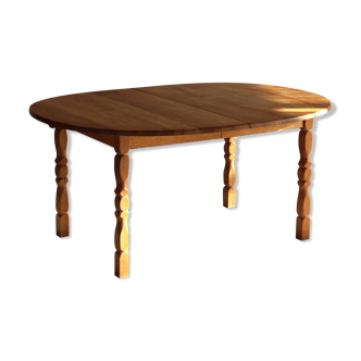 Table à manger extensible brutaliste en chêne