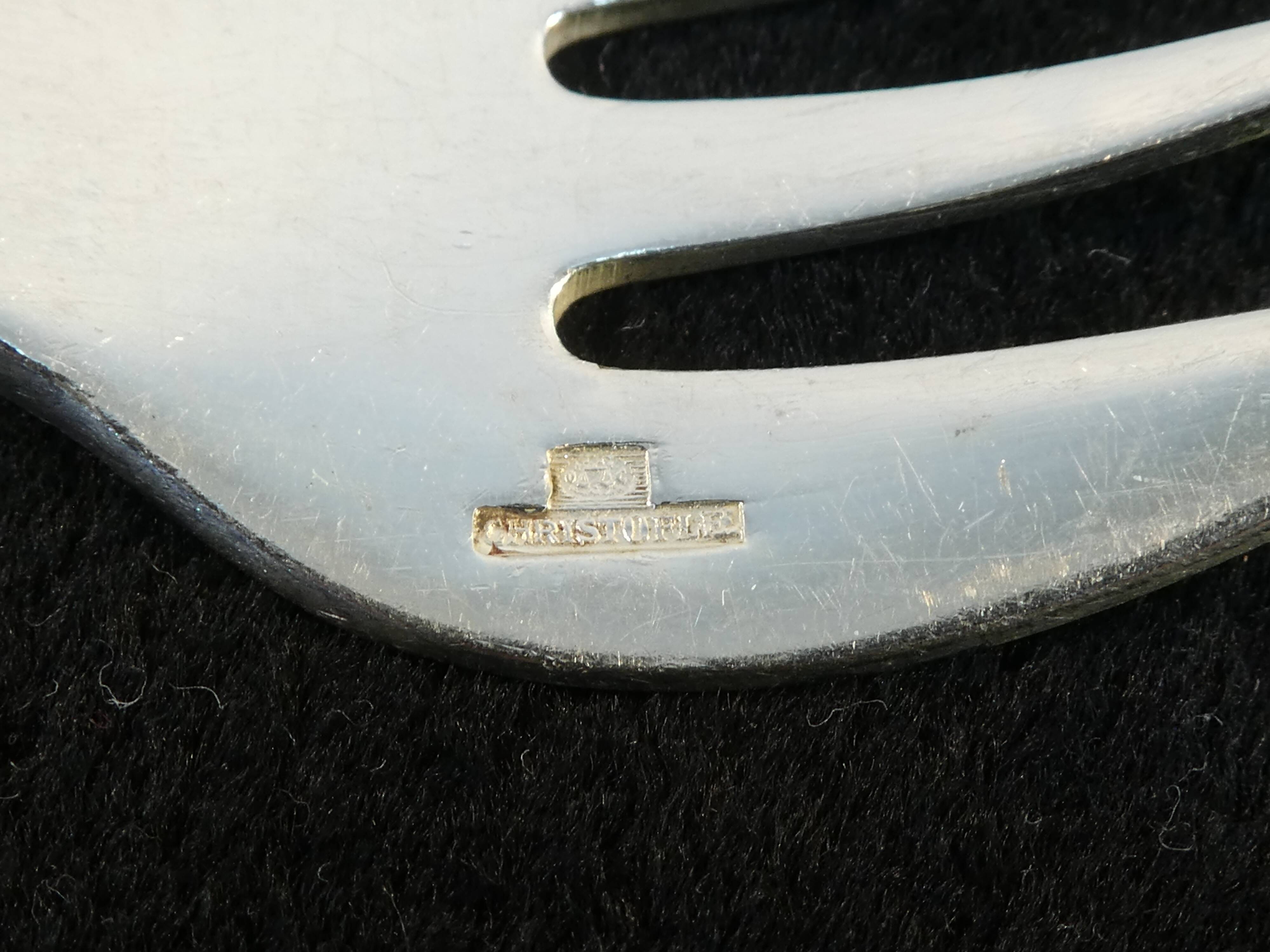 12 forks christofle art deco model boreal by luc lanel