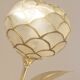 Lampadaire floral laiton & nacre 1970s