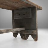 grey wooden bench, France ca 1890