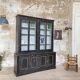 Display cabinet in patinated wood