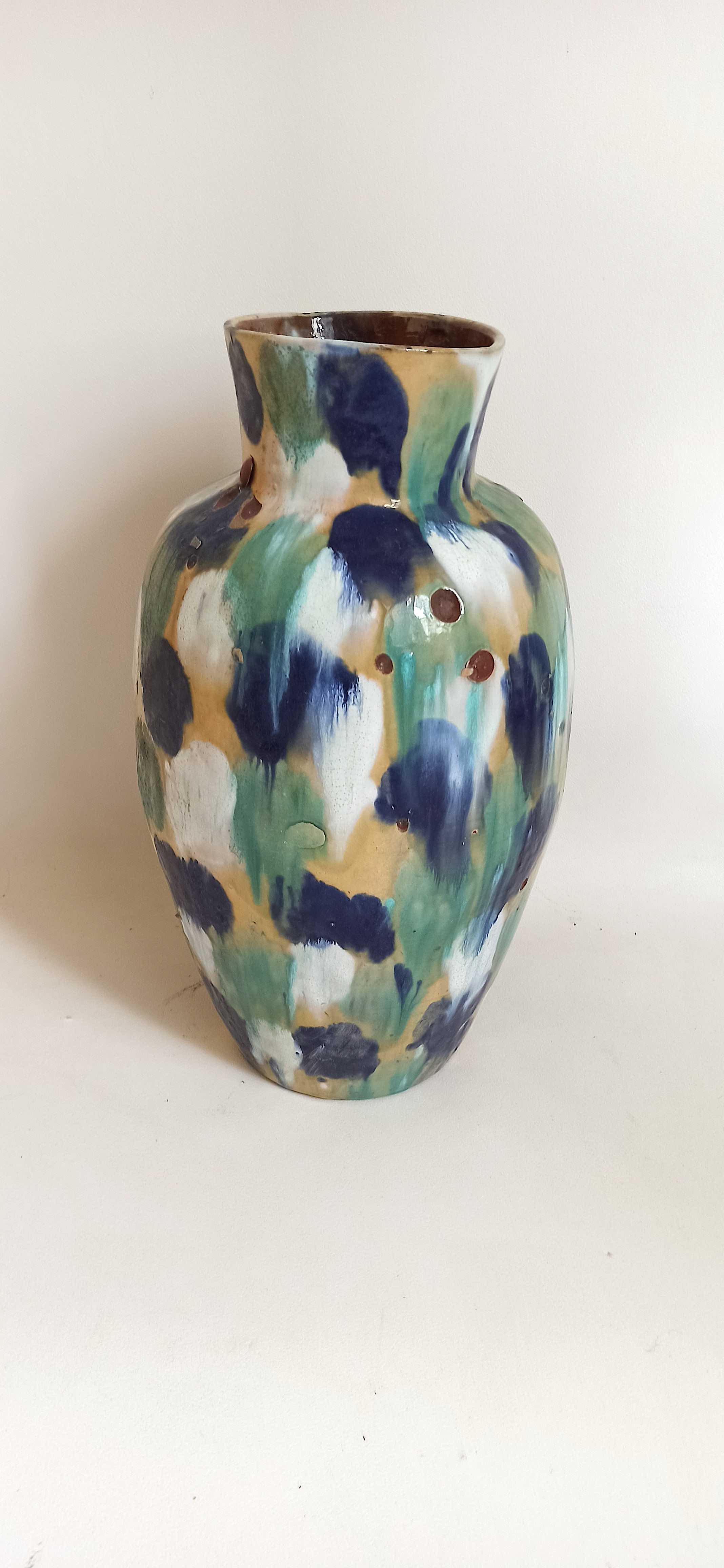 Glazed terracotta floor vase