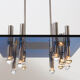 Suspension vintage en chrome et verre de Murano