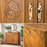 Art Deco buffet in raw and solid oak, 1935.