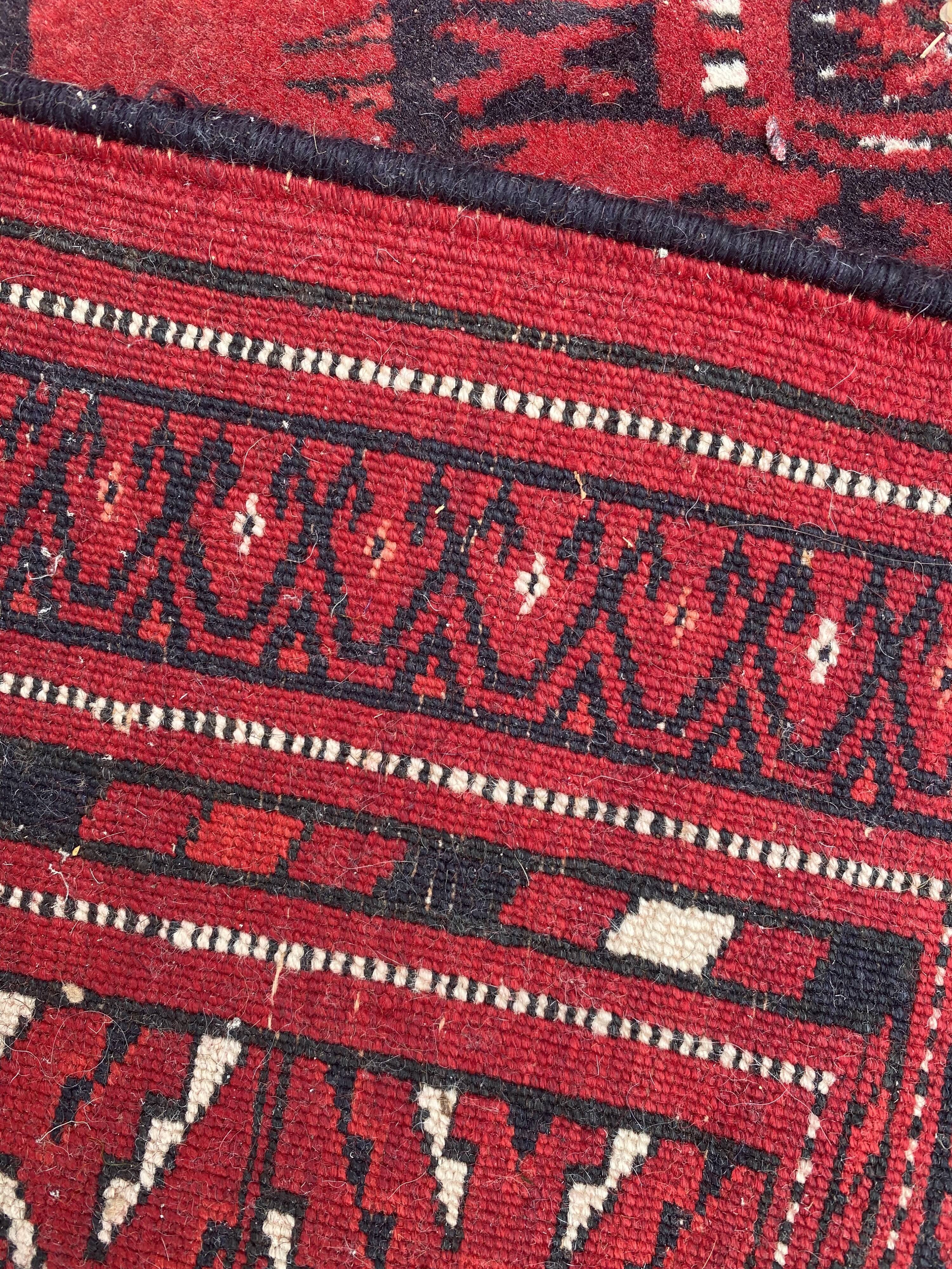 Nice big vintage carpet Bokhara handmade 200x282 cm