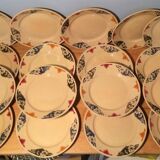 Large suite of 17 asiettes flat art déco