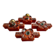 Set of 4 wall sconces in ceramic by Traudl Brunnquell, model 4320, West Germany, 1970s, Fat Lava.