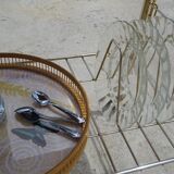 Gold-plated brass vinyl rack trolley