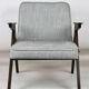 Light grey silver Bunny armchair by Józef Chierowski, 1970s