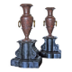 Antique Vases In Griotte Marble And Black Marble, Grand Tour, 19th Century