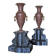 Antique Vases In Griotte Marble And Black Marble, Grand Tour, 19th Century