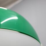 Vintage Italian green and white plastic pendant light, 1970s — Space Age modern