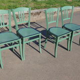 Set de 4 chaises bistrot vertes