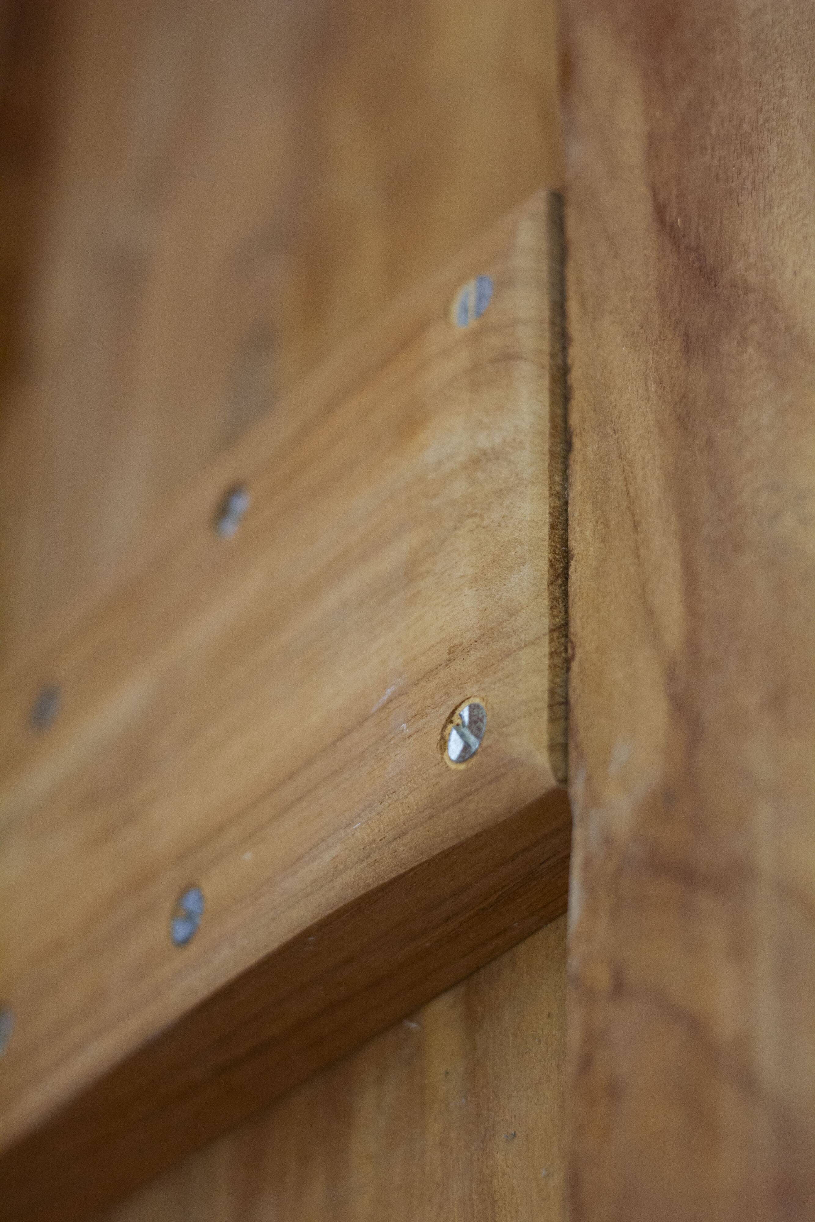 Large table in solid elm, 1970.