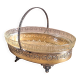 Planter/table centerpiece in gold and silver metal