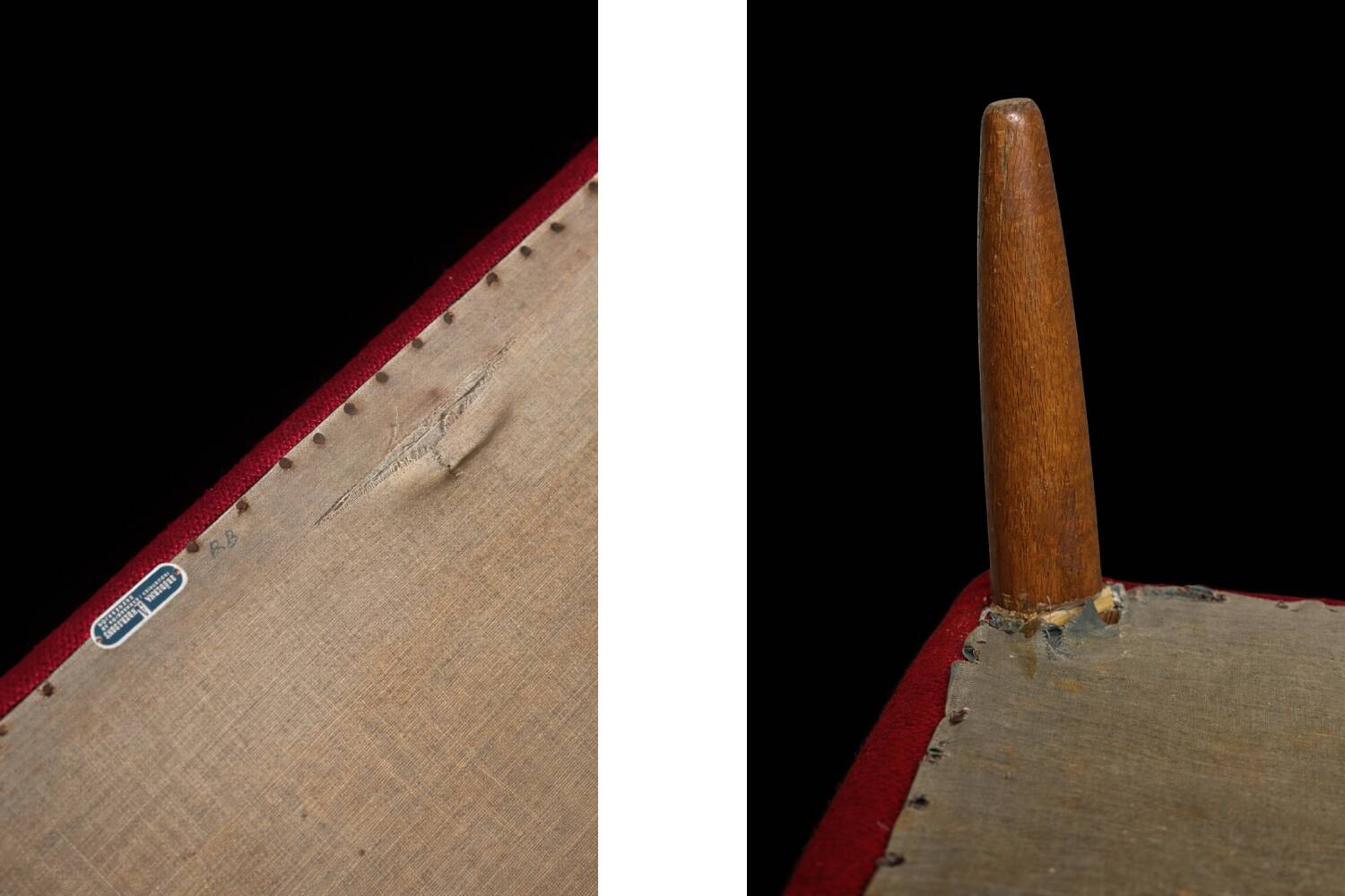 Vintage Mid-Century Scandinavian Modern 3-Seater Red Sofa