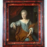 Portrait à l'huile d'une dame noble du XVIIIe siècle