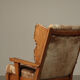 Brutalist oak lounge chair and ottoman in original goat hide, 1960s