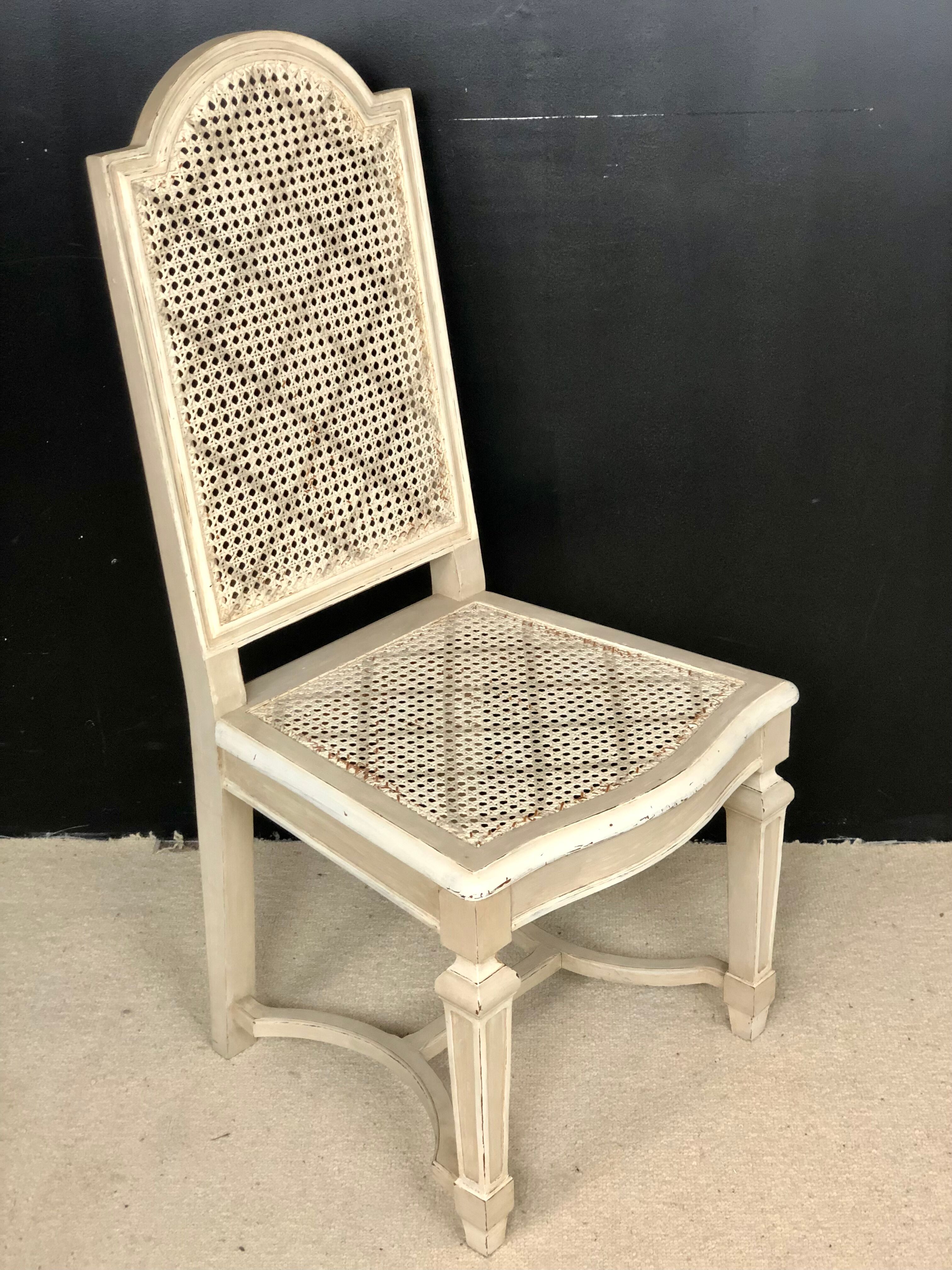 6 patinated Louis XVI style chairs