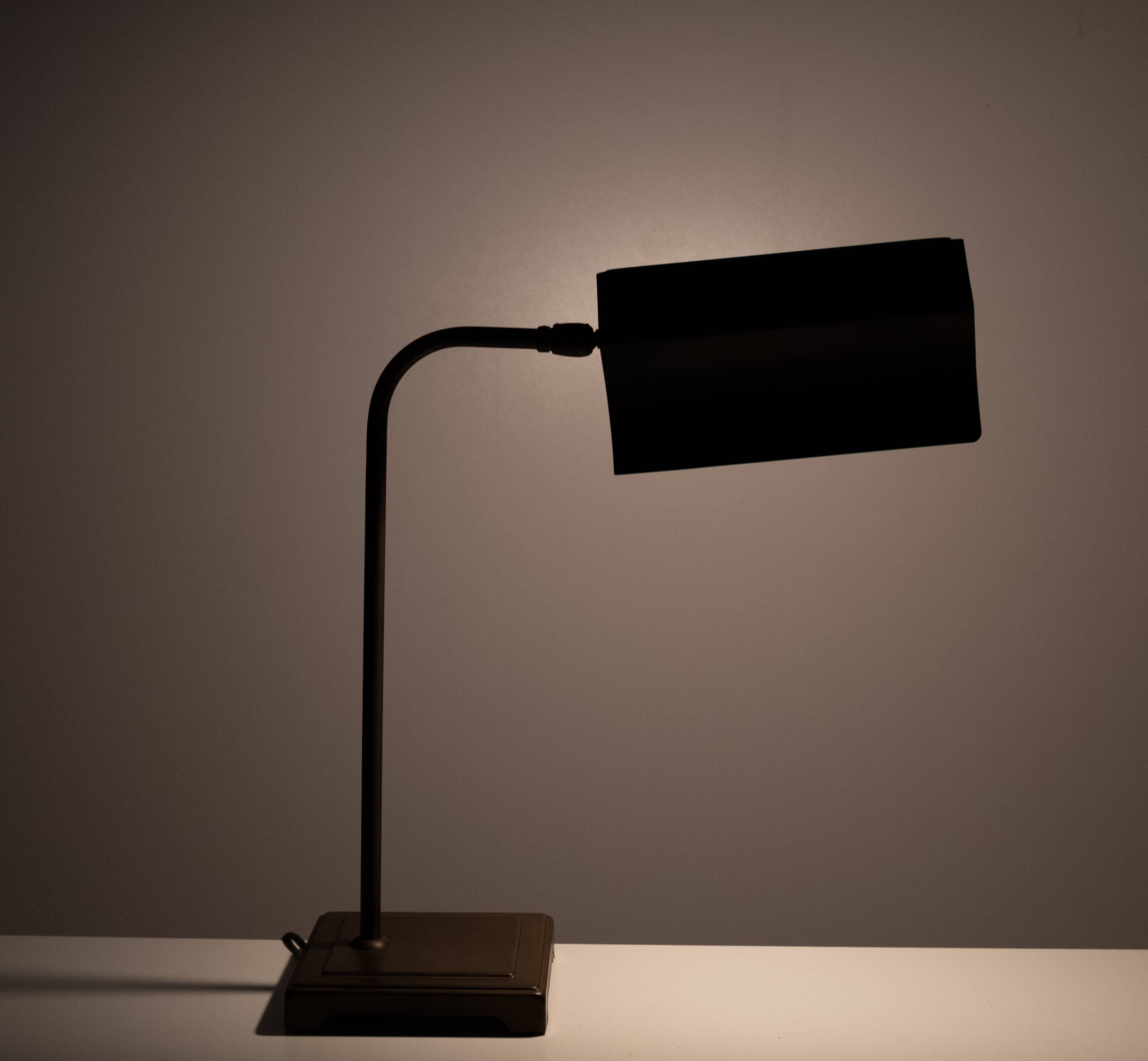 Herda Bronze Desk Lamp, Vintage 1970s, Holland