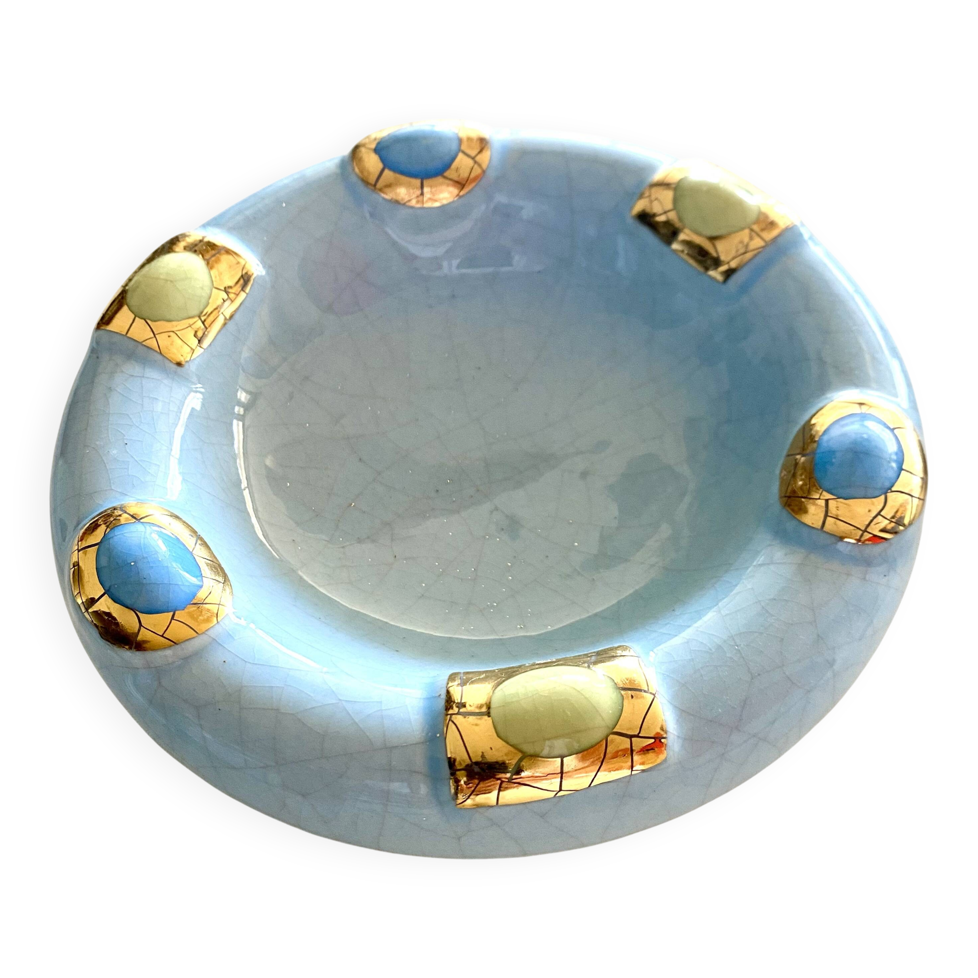 Longwy sky blue ashtray pocket emptier