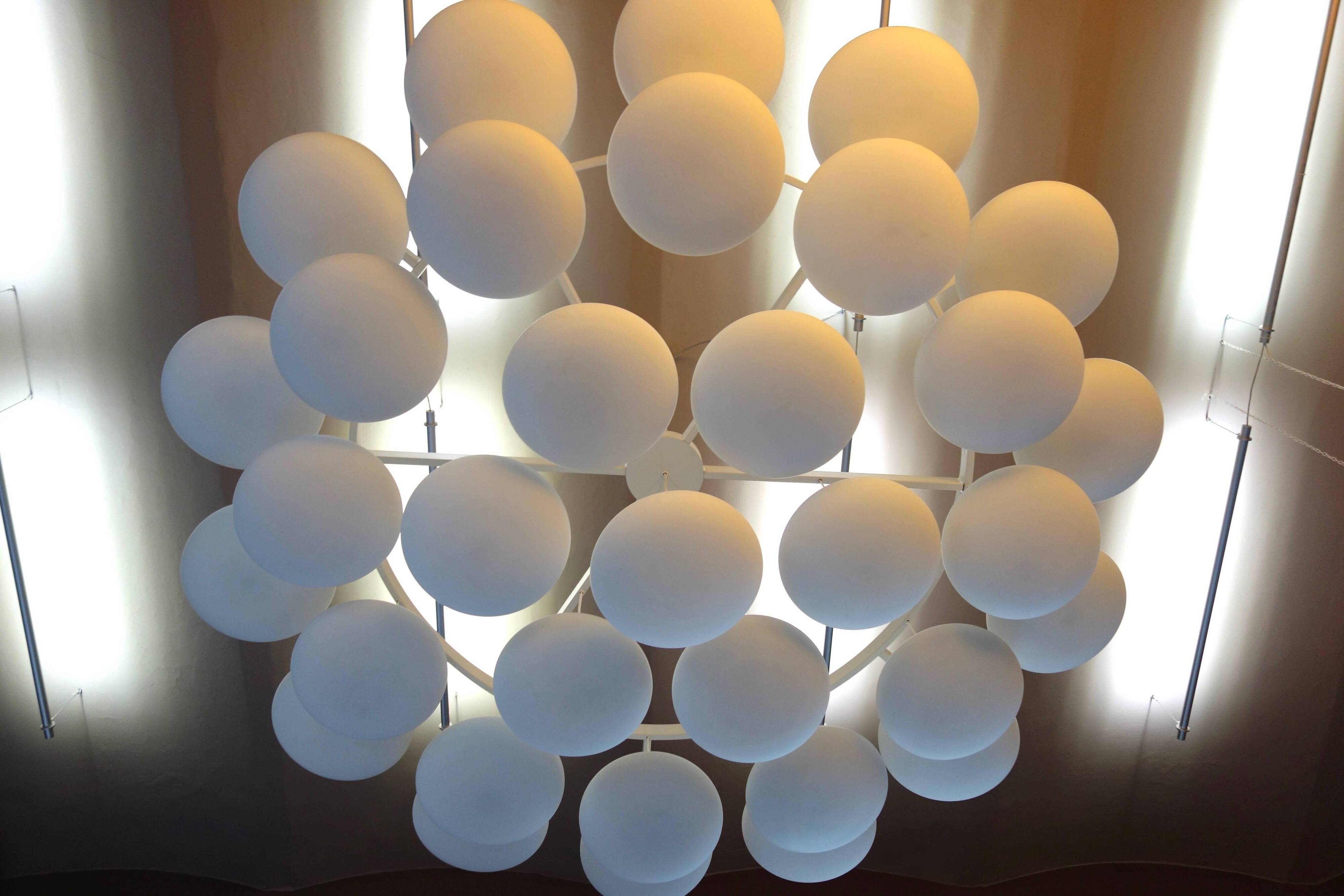 Impressive large modern cloud chandelier from the mid-century Milchhalle Vienna.