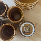 Vintage Italian espresso service Tognana – brown glazed stoneware