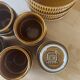 Service espresso italien vintage Tognana – grès émaillé marron