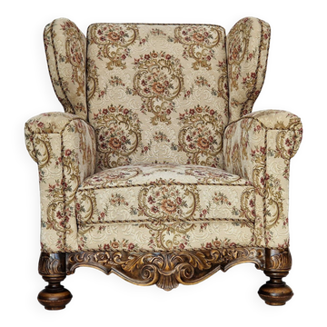 Fauteuil relax danois en tissu années 1950