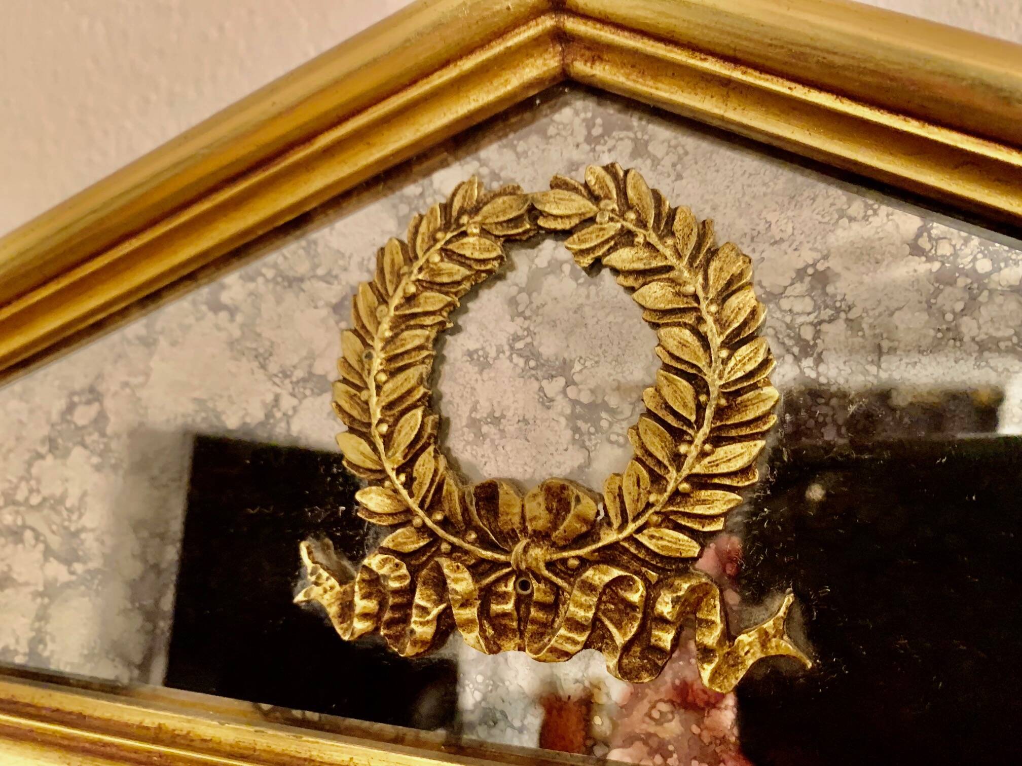 Giltwood carved neoclassical mirror, italy, 1950s.