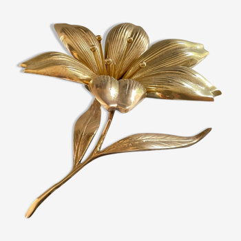 Cendrier fleur en laiton doré