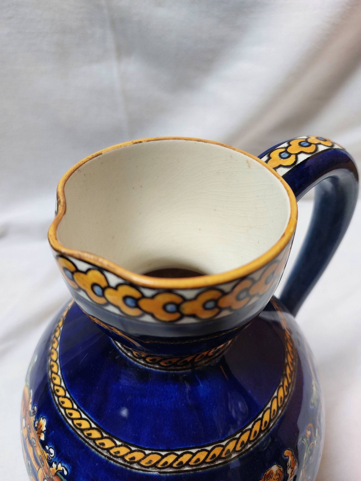 Pichet ventru Gien bleu modèle Renaissance