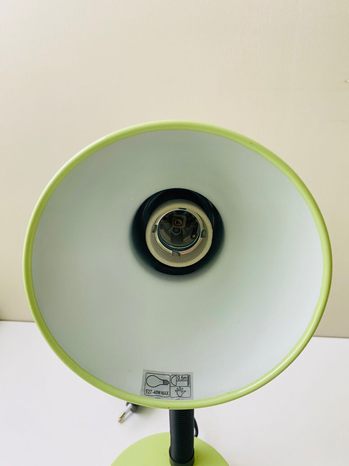 Vintage lacquered metal table lamp