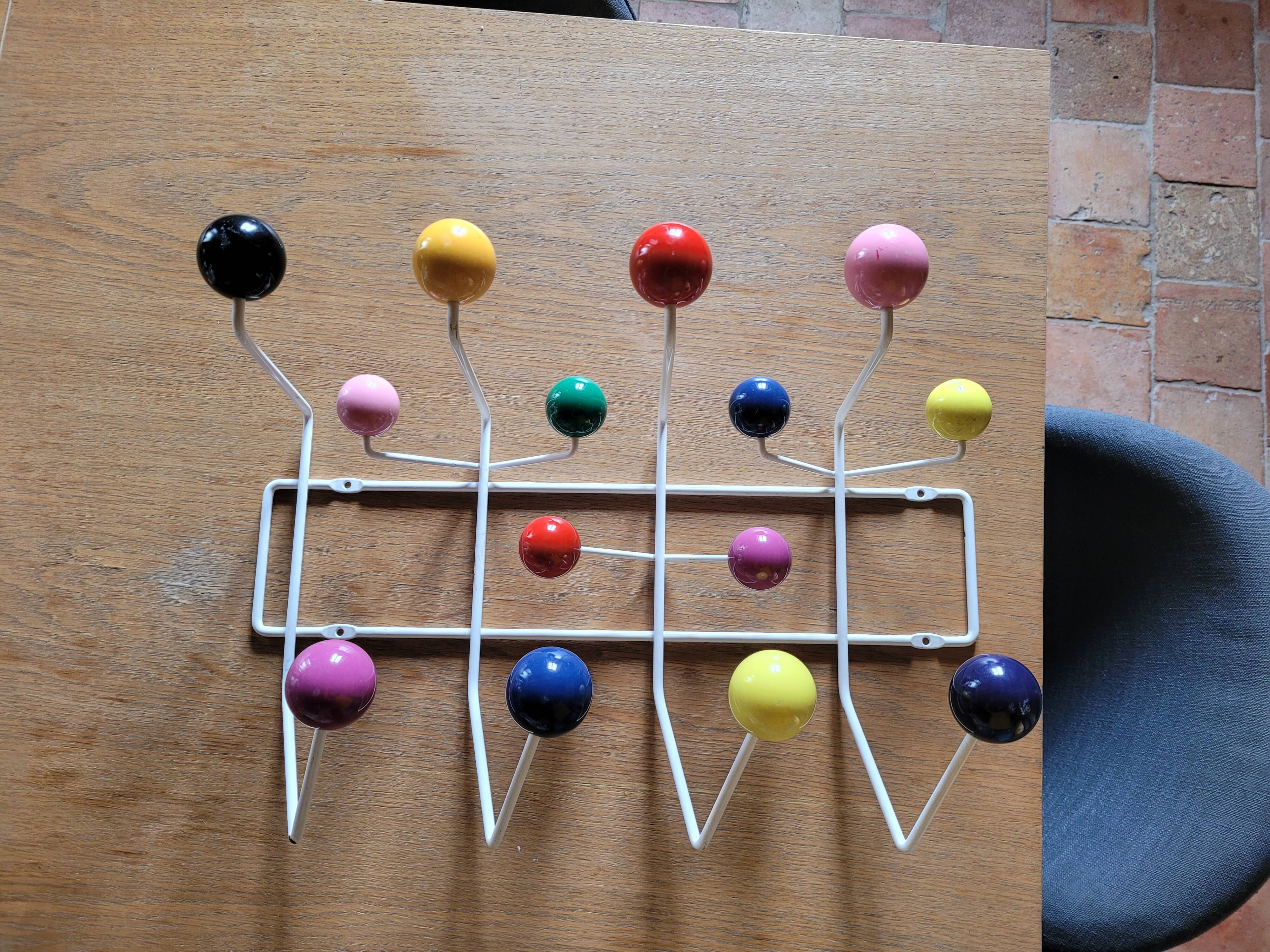 Multicoloured wall coat rack Hang it all Eames