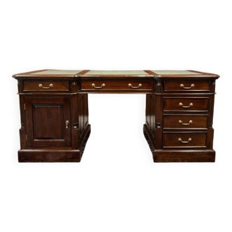 Classic English Desk with Green Inlay