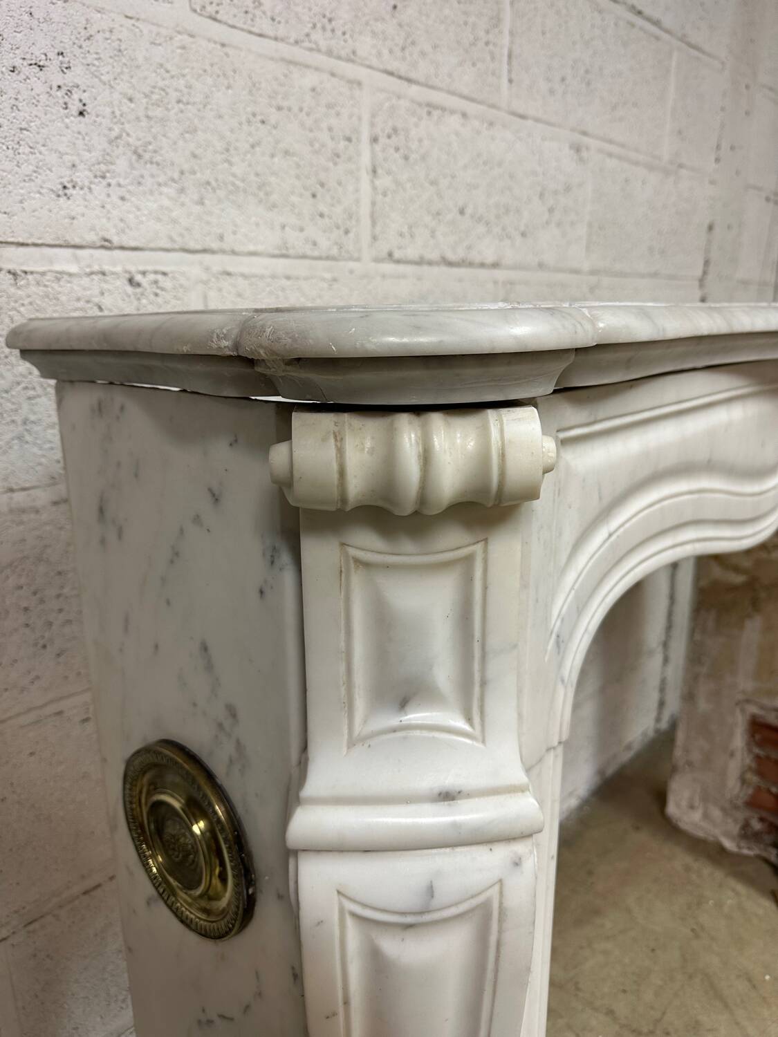 Louis XV style marble fireplace