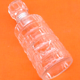 Cylindrical bottle "lever" transparent glass 1970