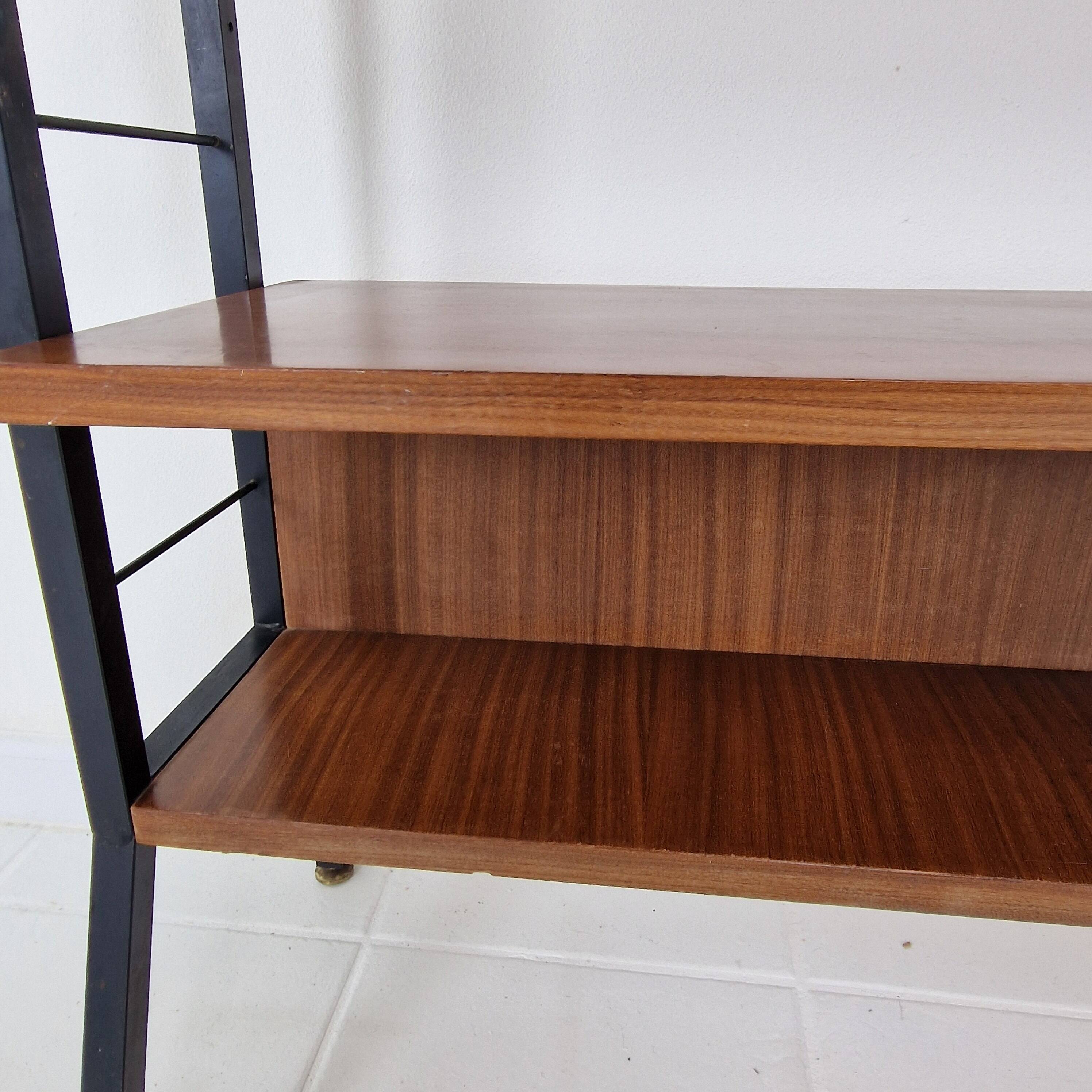 Italian Free Standing Teak Shelving Unit, 1950's