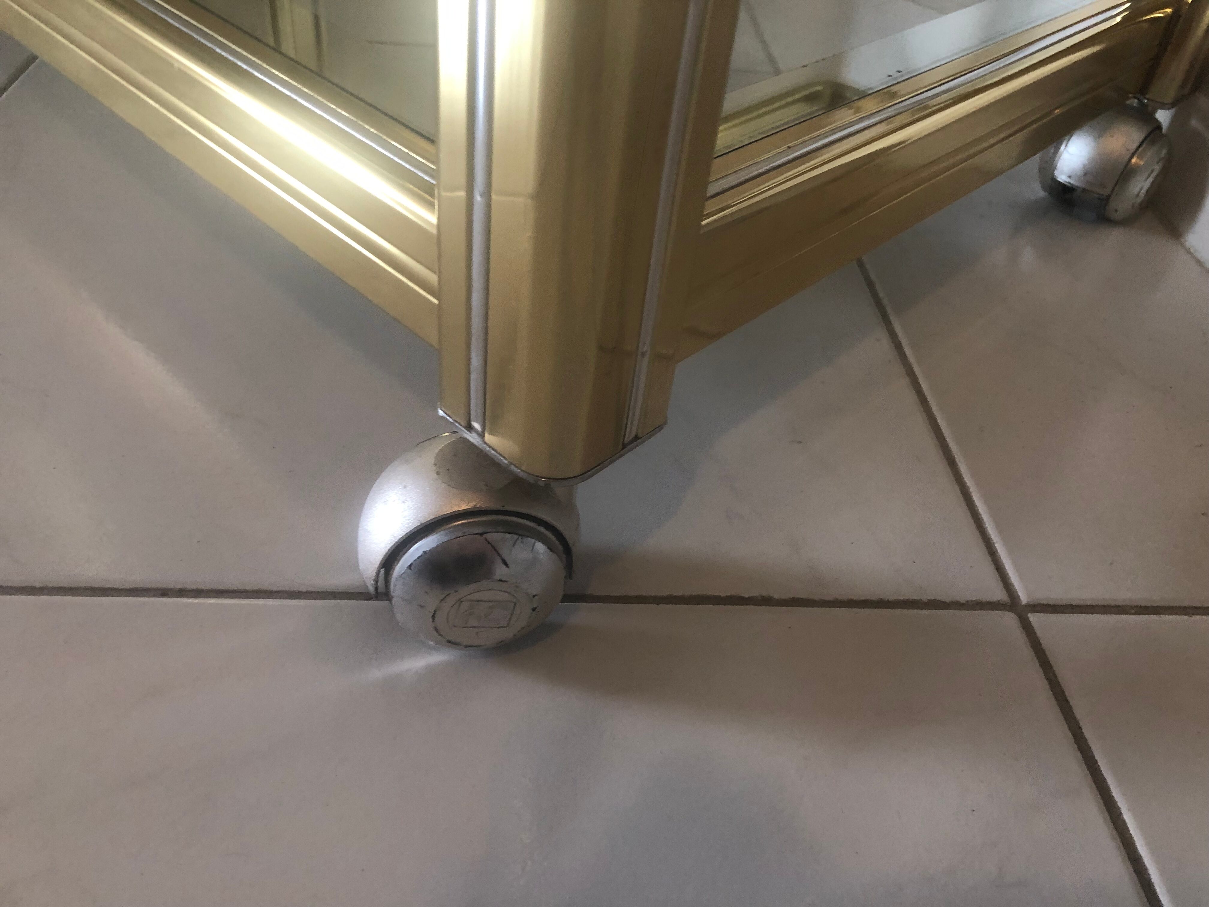 Trolley Hollywood Regency in glass and brass