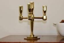 Vintage Candelabra with Four Arms in Swedish Brass from Gusum