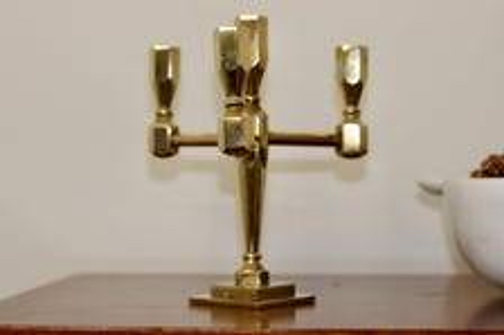 Vintage Candelabra with Four Arms in Swedish Brass from Gusum