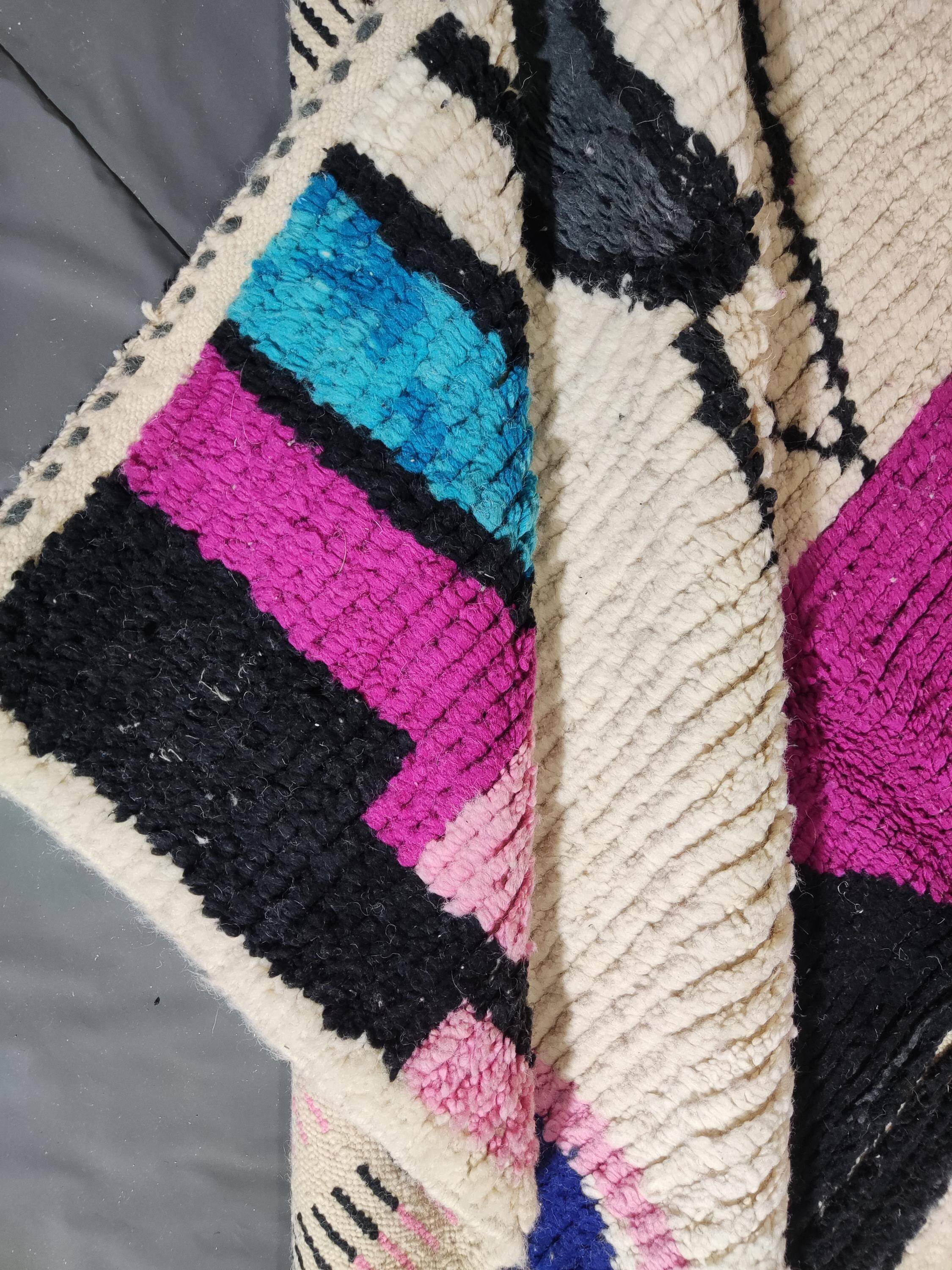 Berber rug in natural wool 2.5 x 1.5 m