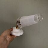 Vintage tulip wall lamp in white and transparent glass