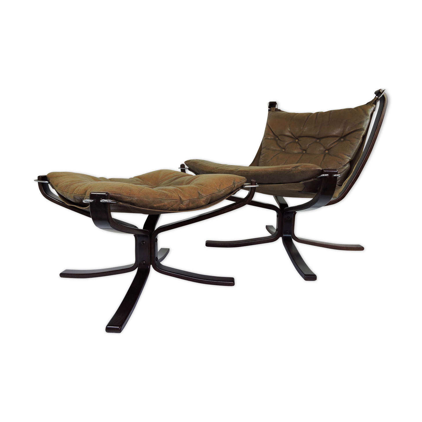 Falcon Chair and Ottoman by Sigurd Ressell, 1970s